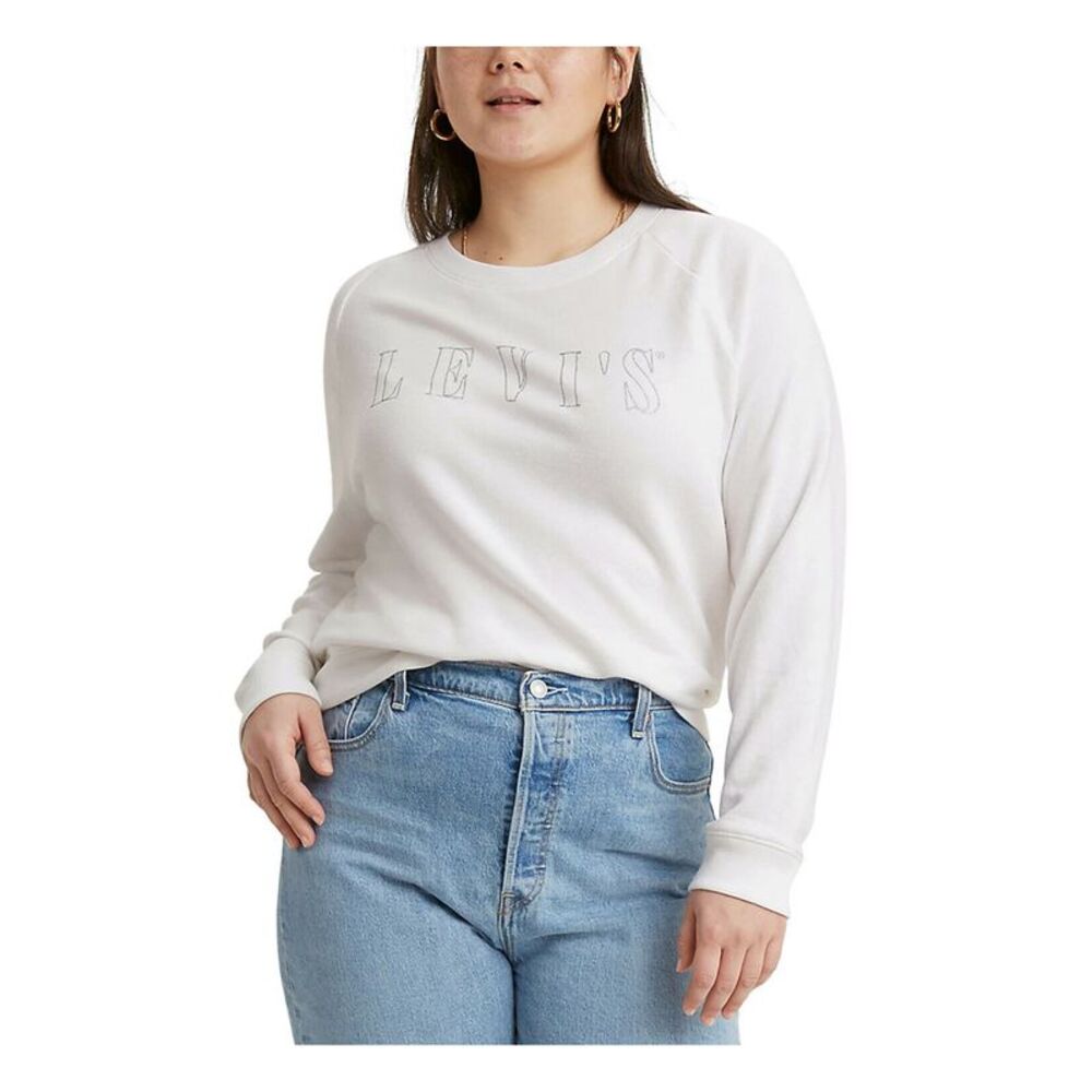 LEVI'S Womens Glitter Crewneck Long Sleeve Sweatshirt